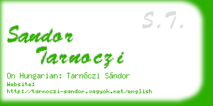 sandor tarnoczi business card