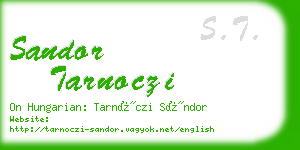 sandor tarnoczi business card